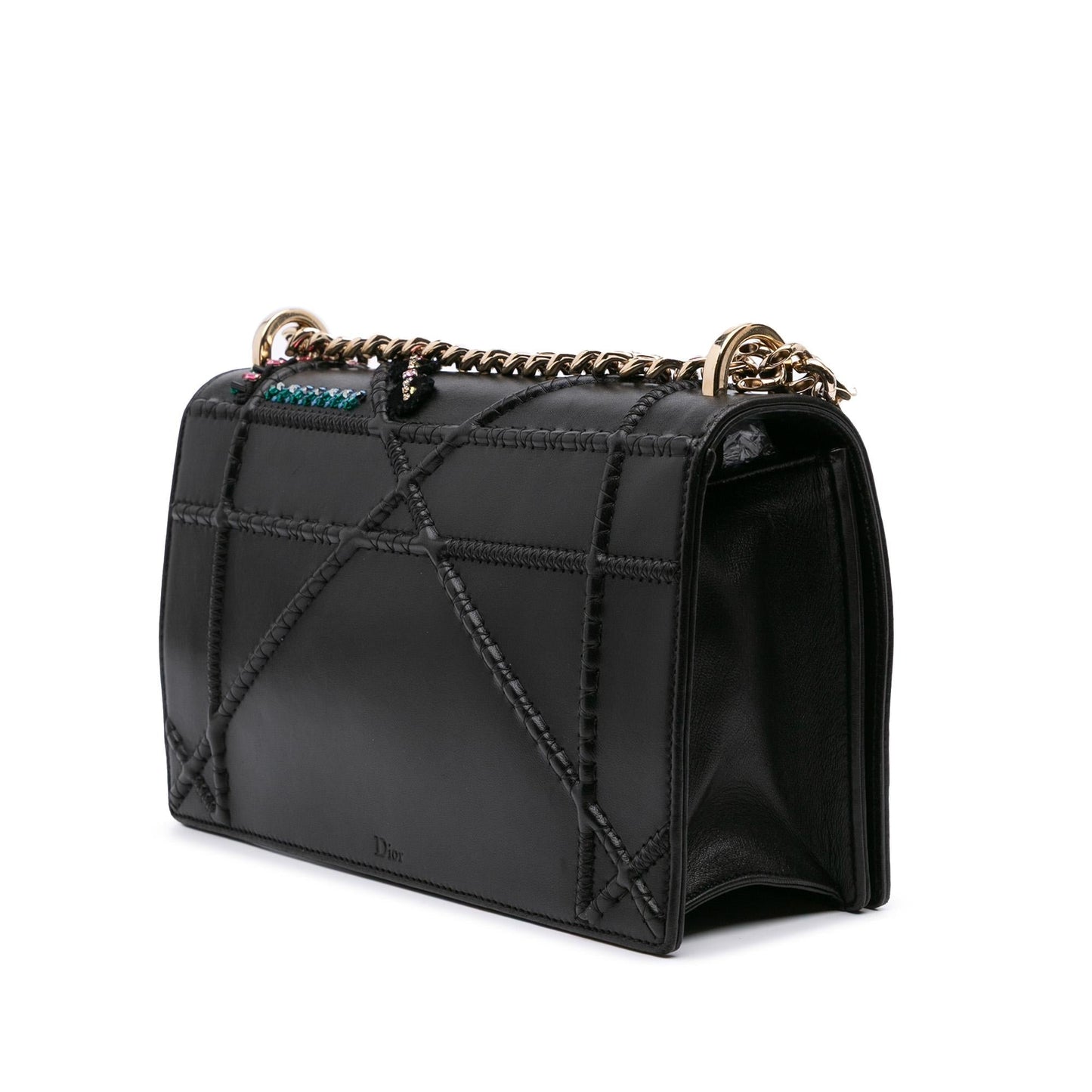 Dior Medium Calfskin Crystal Embroidered Diorama Flap