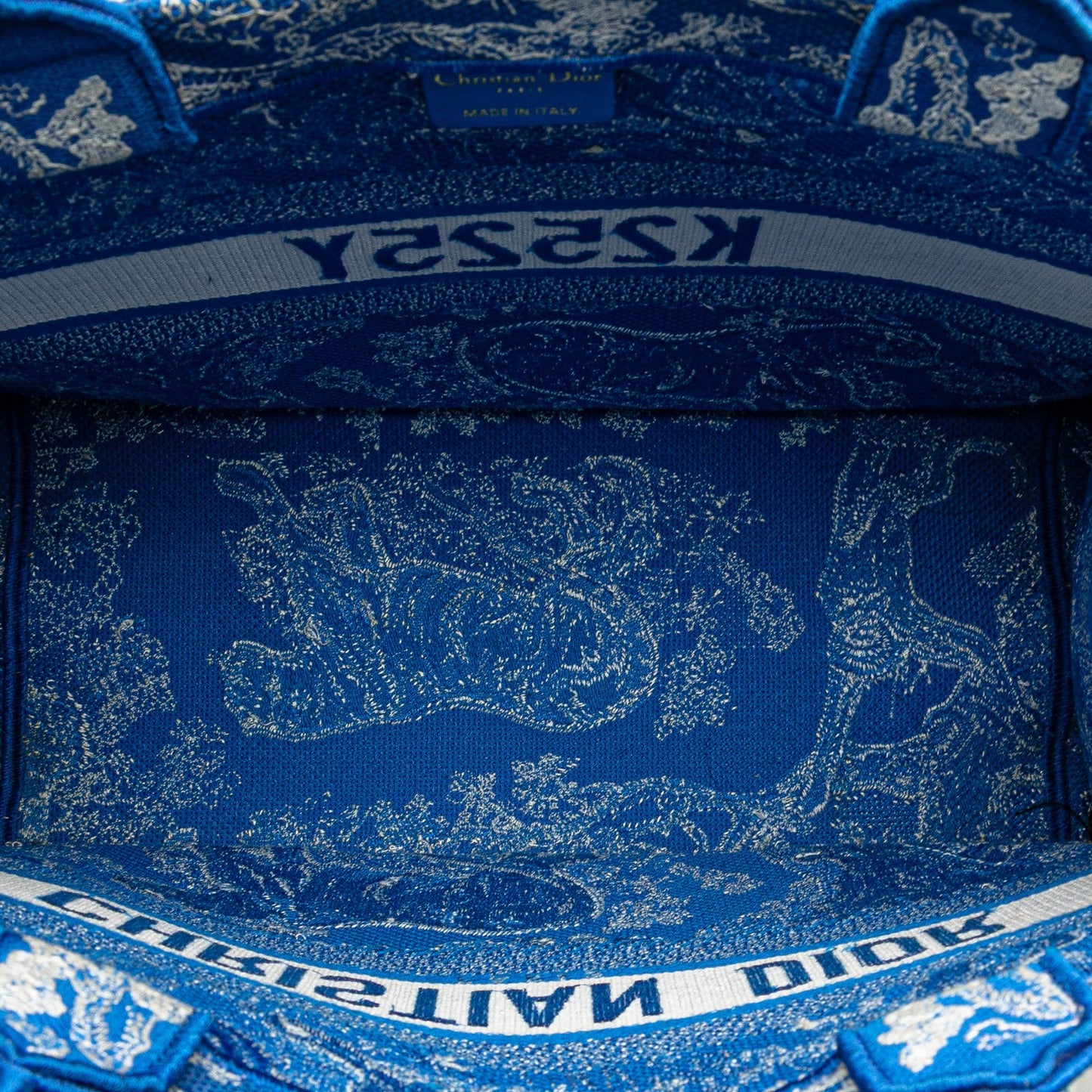 Dior Medium Canvas Embroidered Dioriviera Toile De Jouy Book Tote