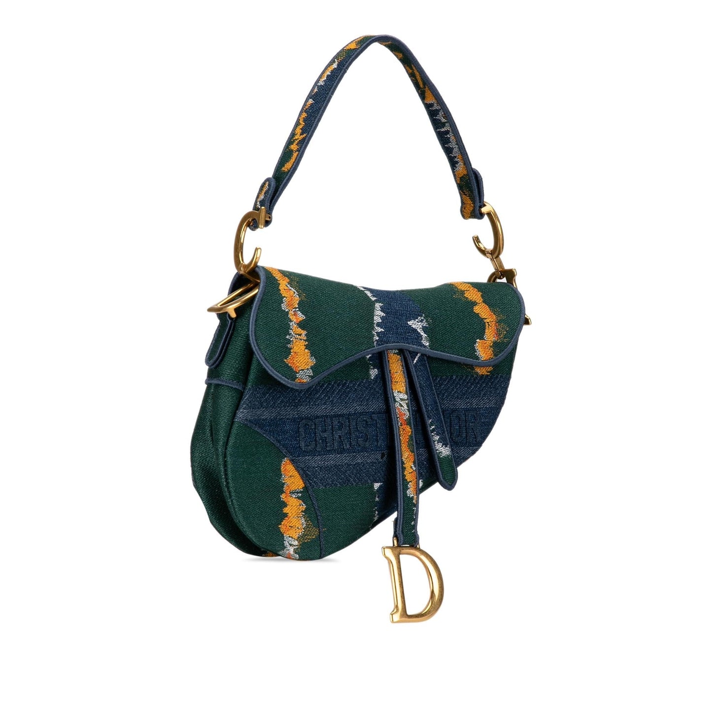 Dior Medium Embroidered Canvas Saddle Bag (SHG-igov5B)