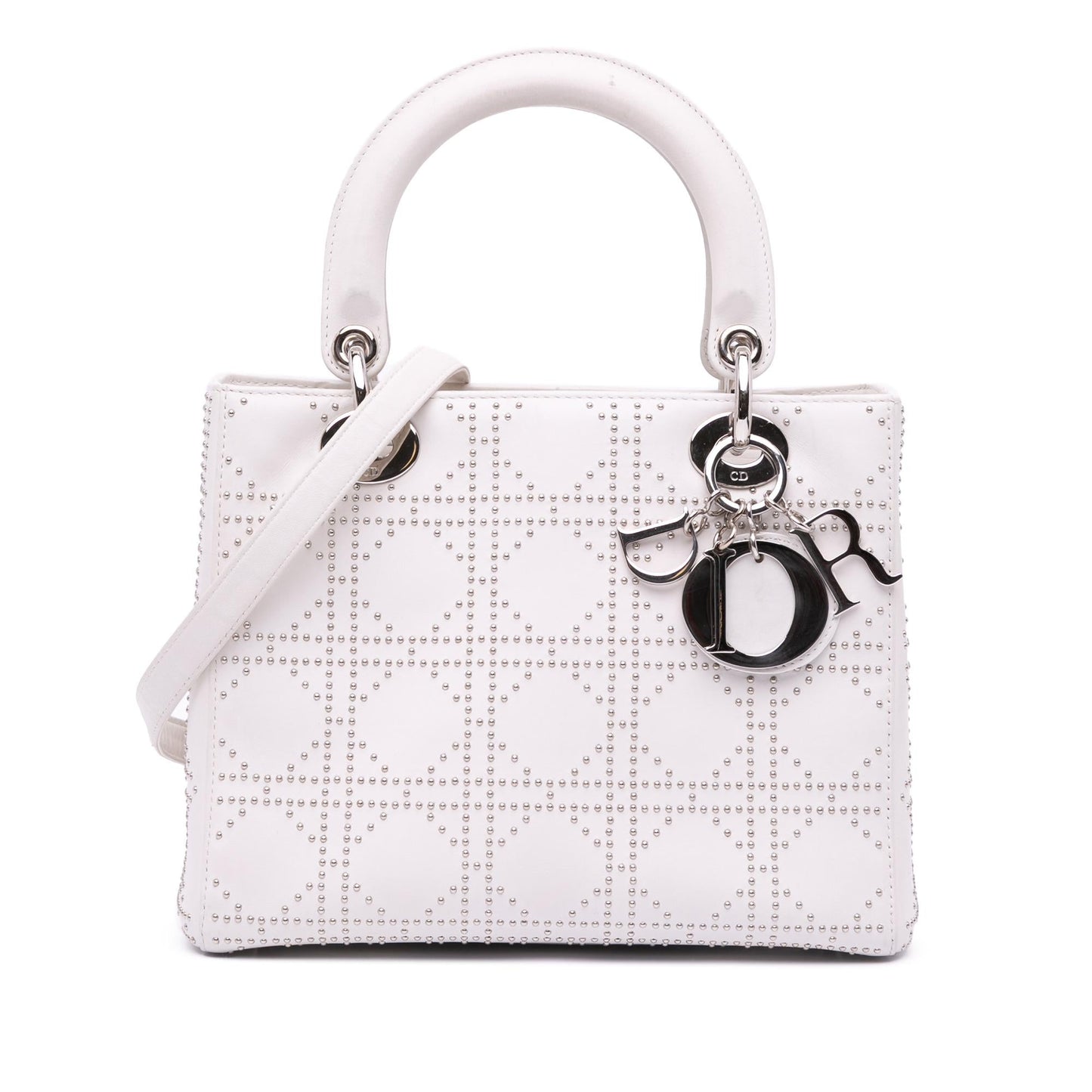 Dior Medium Lambskin Cannage Studded Lady Dior