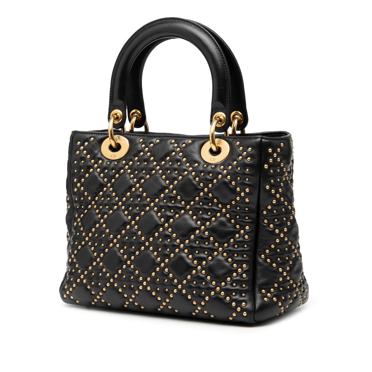 Dior Medium Lambskin Cannage Studded Supple Lady Dior