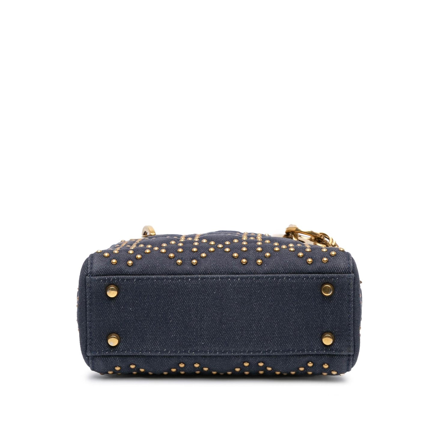 Dior Mini Denim Cannage Studded Supple Lady Dior
