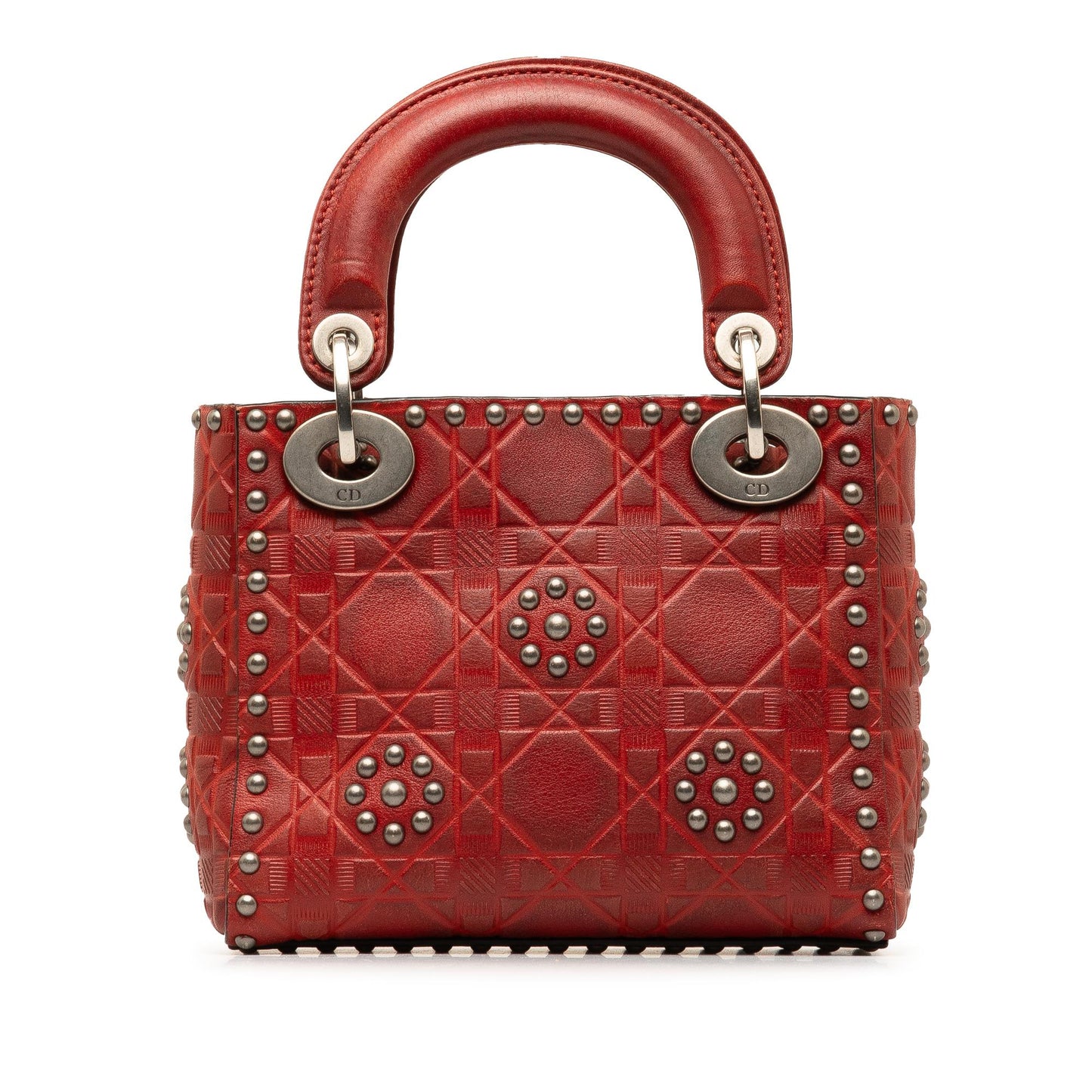 Dior Mini Embossed Calfskin Cannage Studded Lady Dior