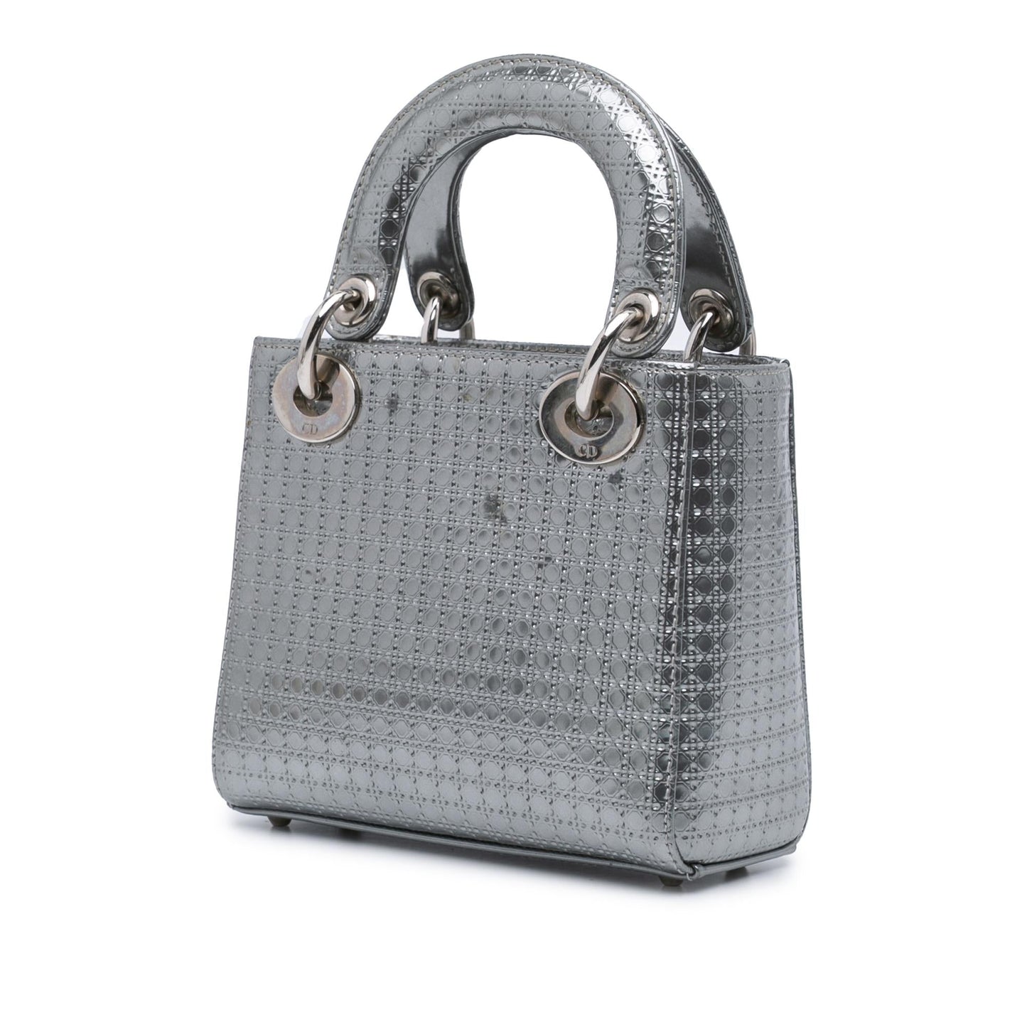 Dior Mini Metallic Patent Microcannage Lady Dior