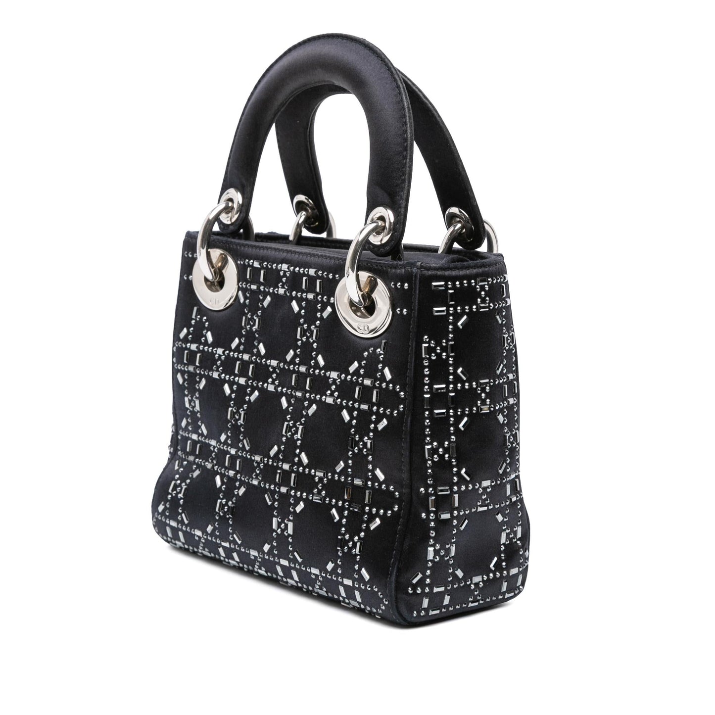 Dior Mini Satin Cannage Strass Crystal Embellished Lady Dior