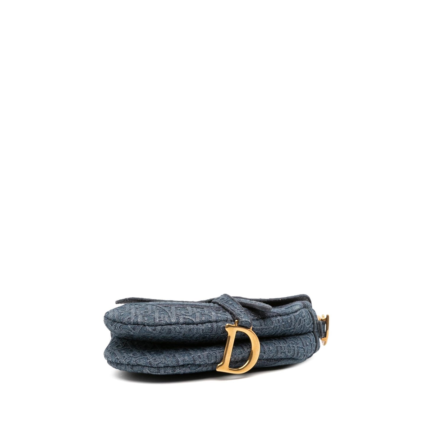 Dior Oblique Denim Embroidered Saddle Bag