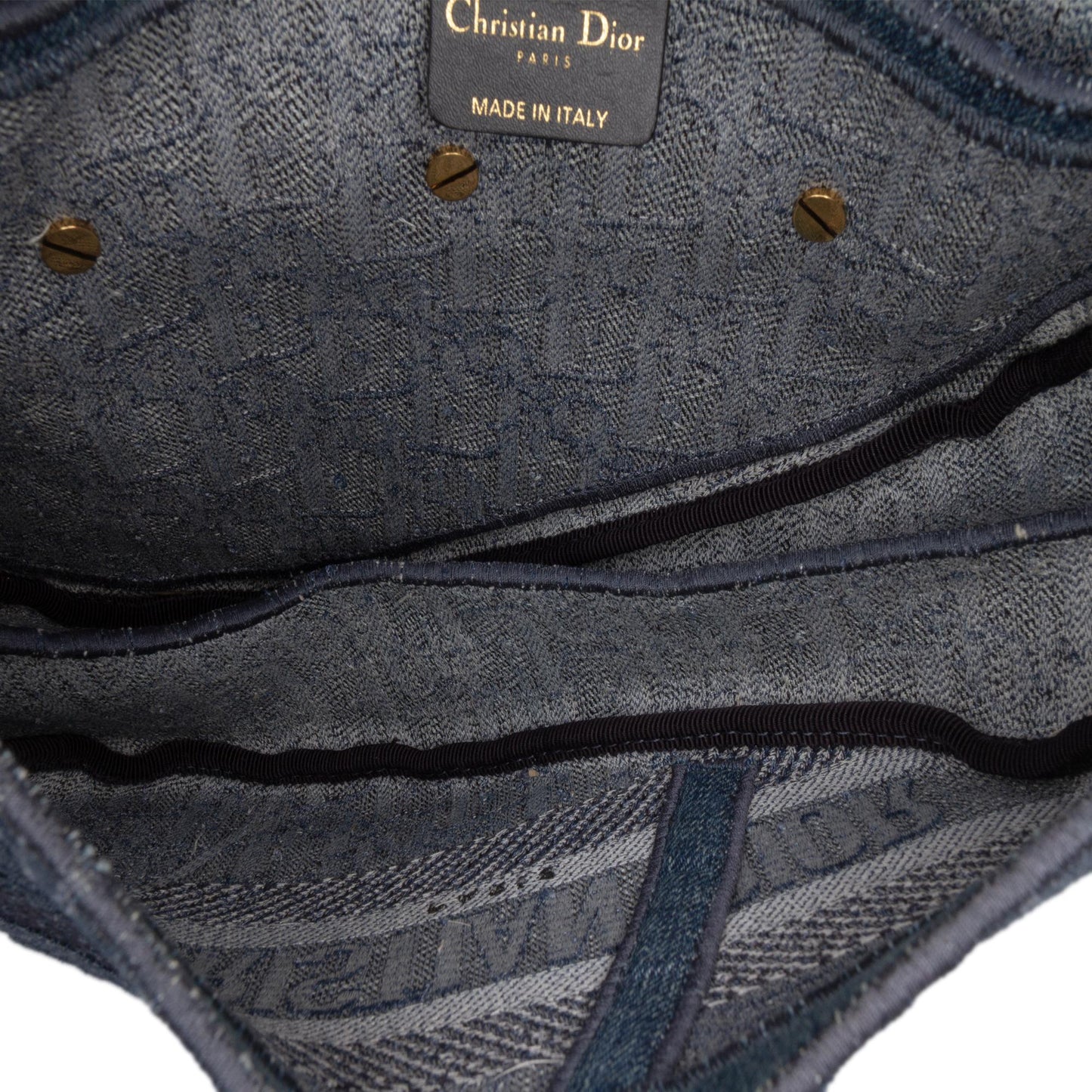Dior Oblique Denim Embroidered Saddle Bag