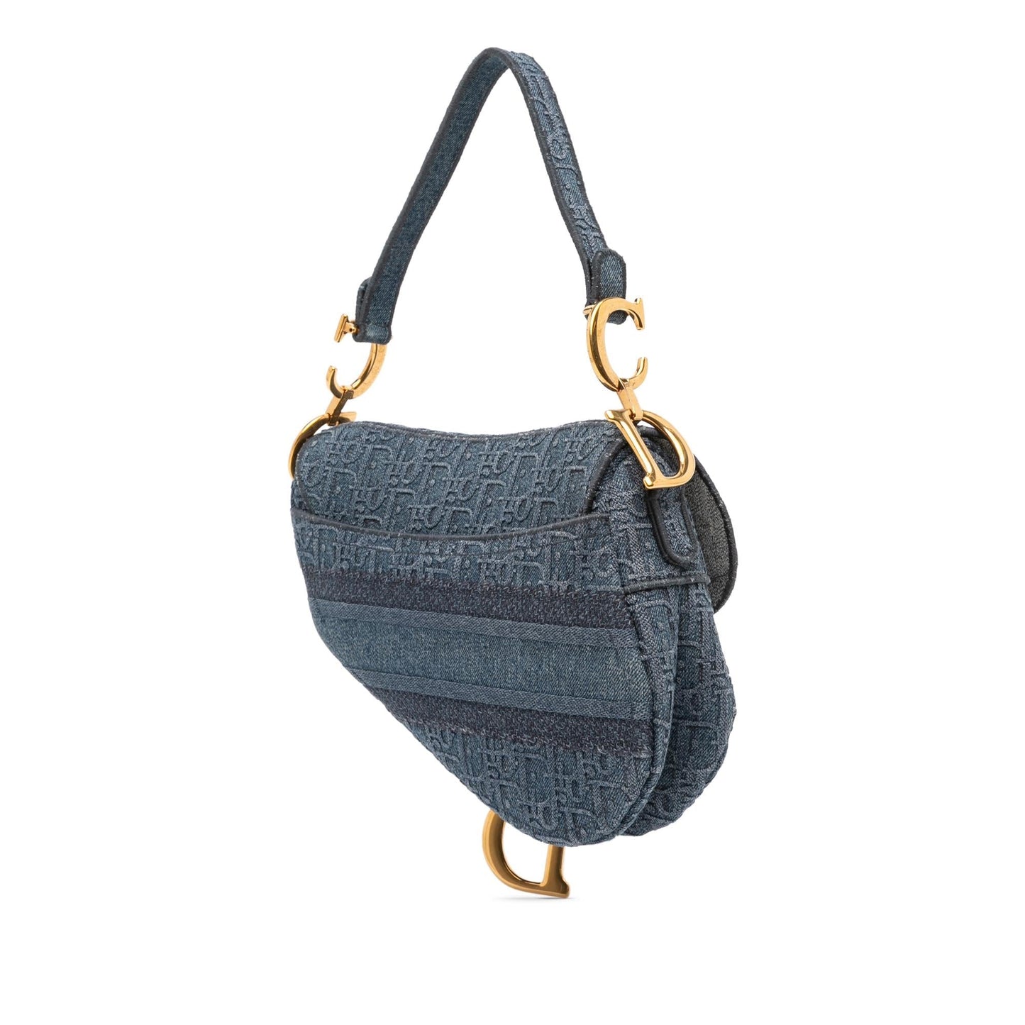 Dior Oblique Denim Embroidered Saddle Bag