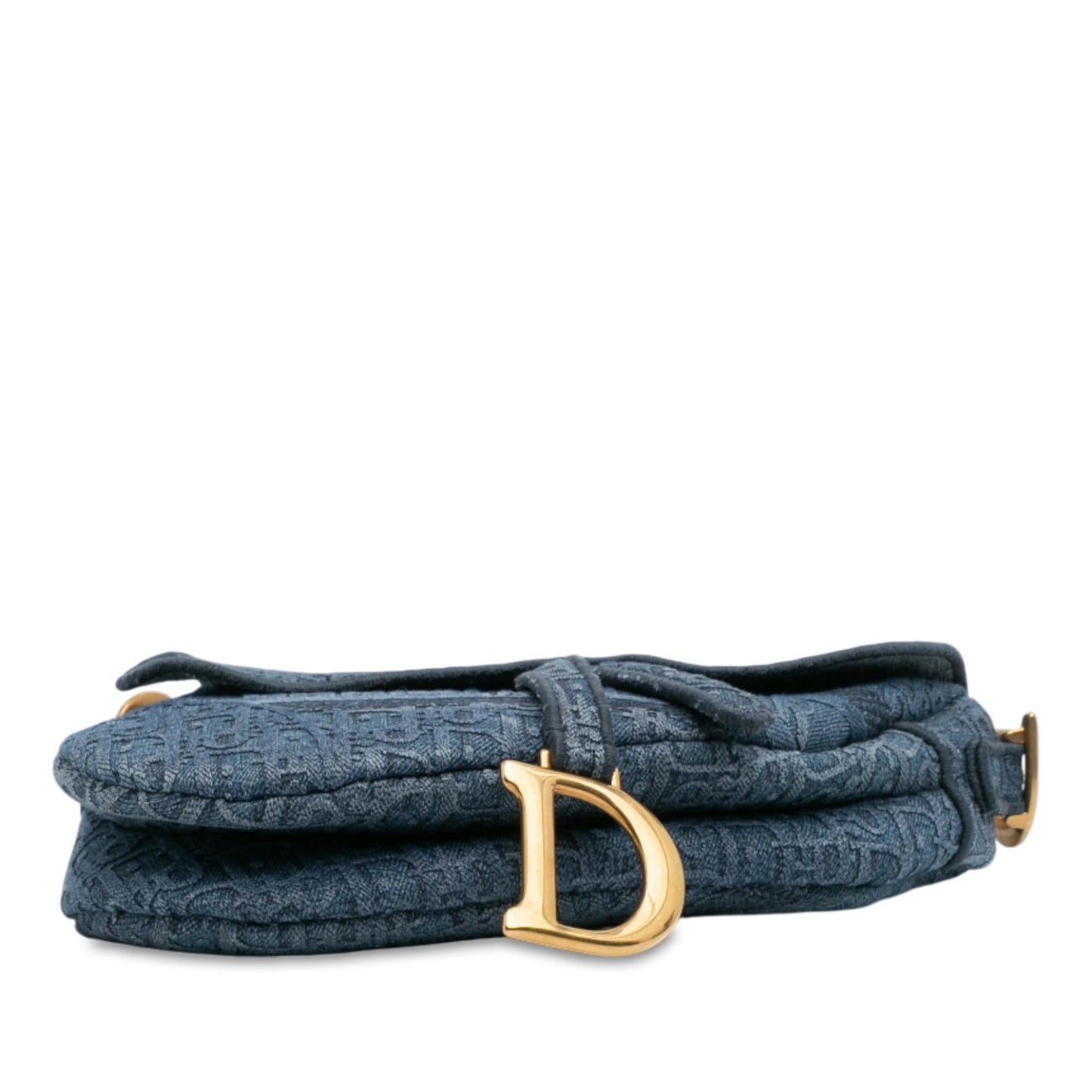 Dior Oblique Denim Embroidered Saddle Bag