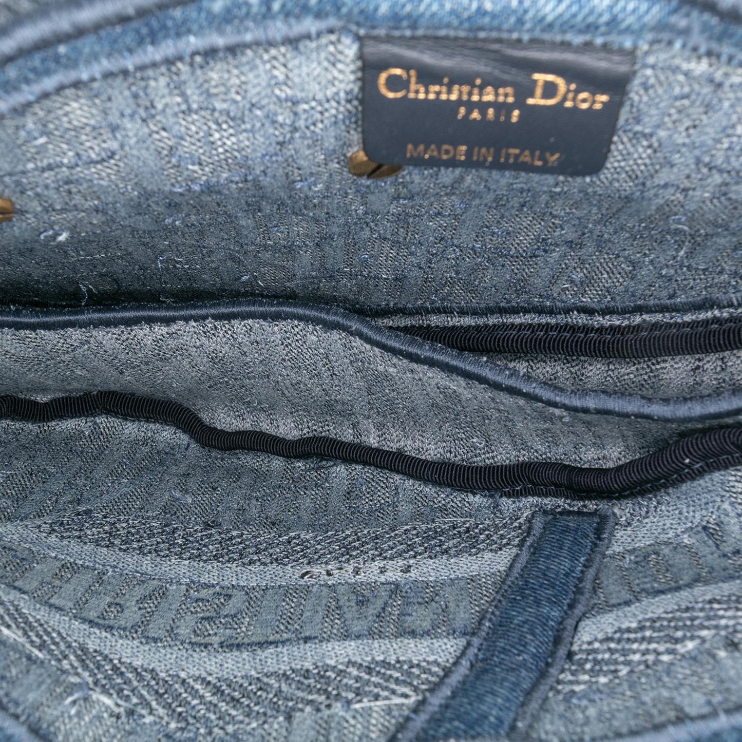 Dior Oblique Denim Embroidered Saddle Bag