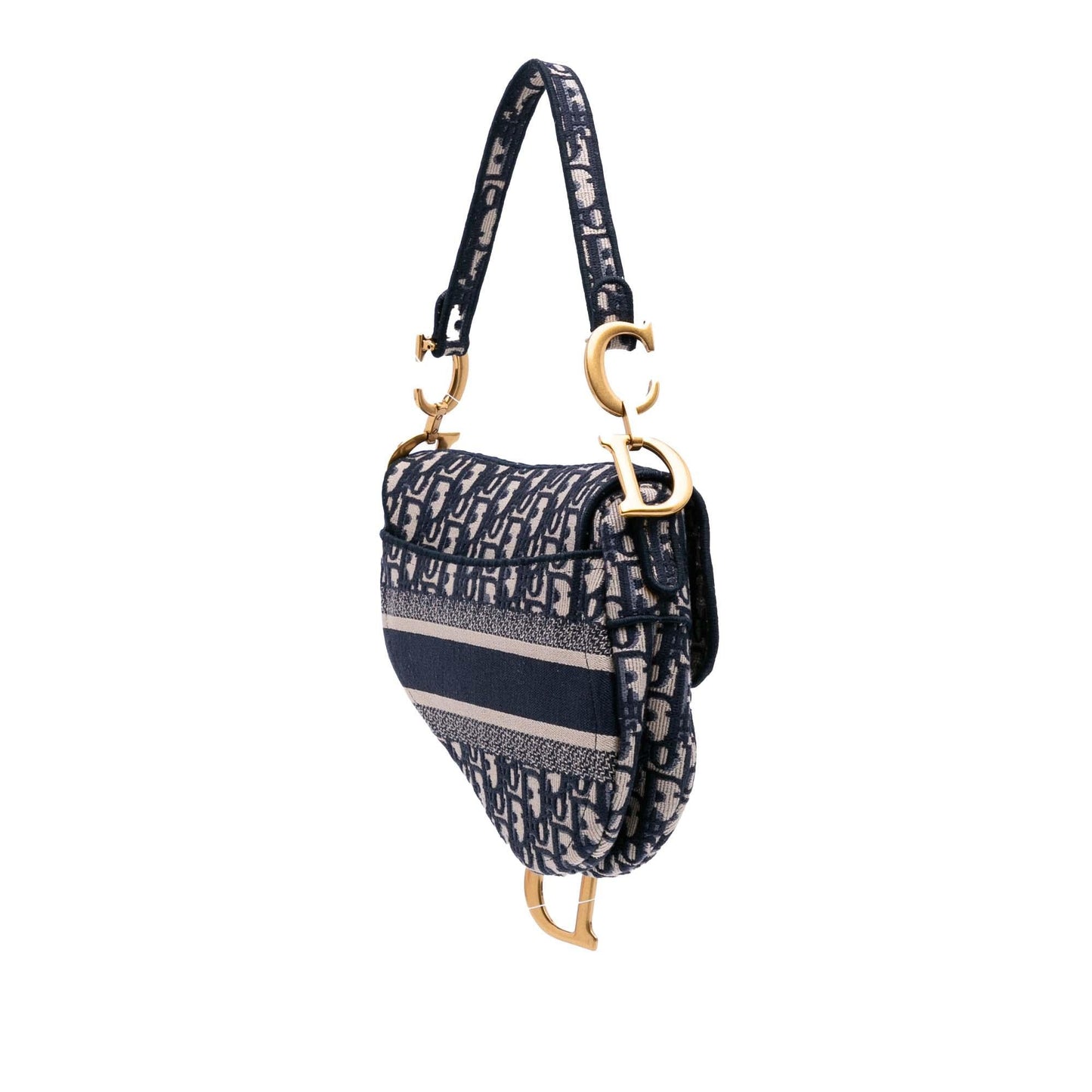 Dior Oblique Embroidered Canvas Saddle Bag
