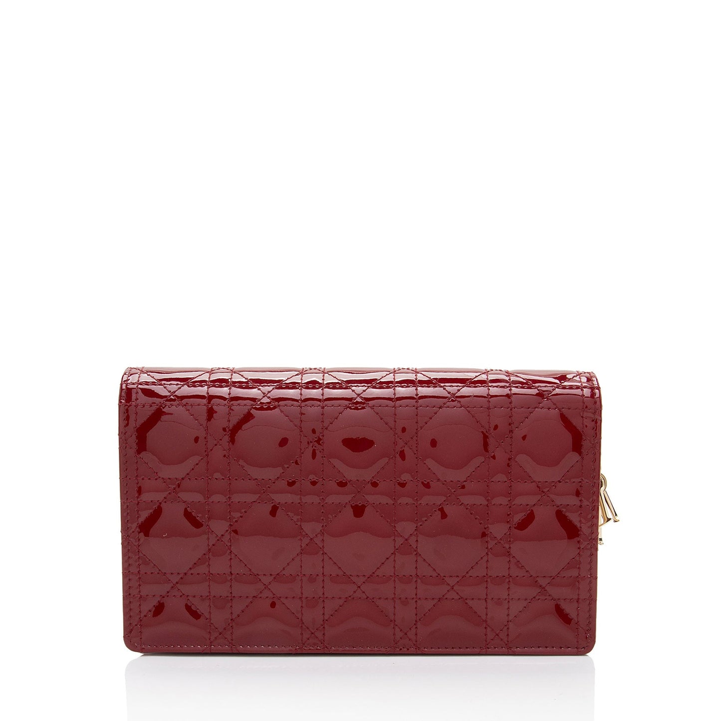 Dior Patent Leather Cannage Lady Dior Wallet on Chain (SHF-w2ghq7)