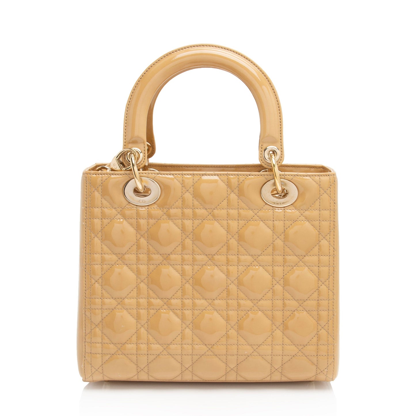 Dior Patent Leather Lady Dior Medium Tote (SHF-8qfooJ)