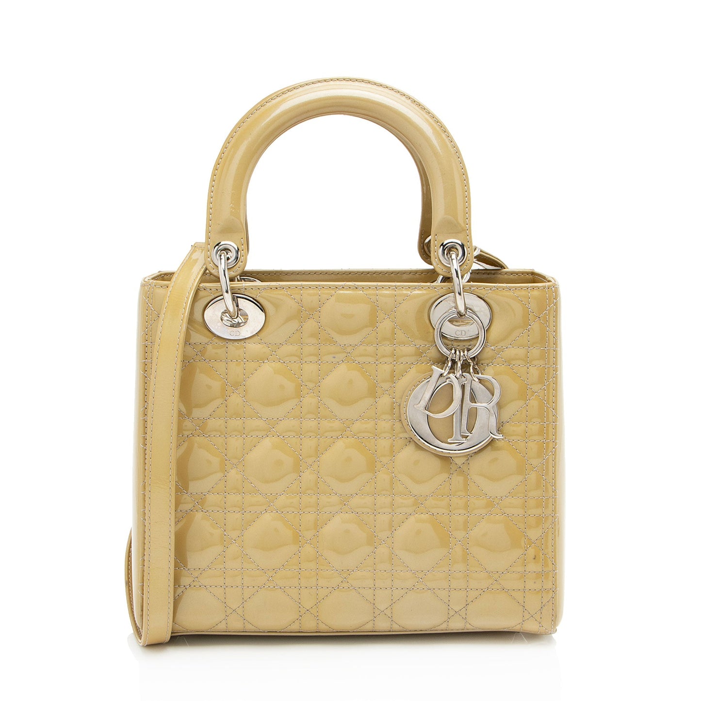 Dior Patent Leather Lady Dior Medium Tote
