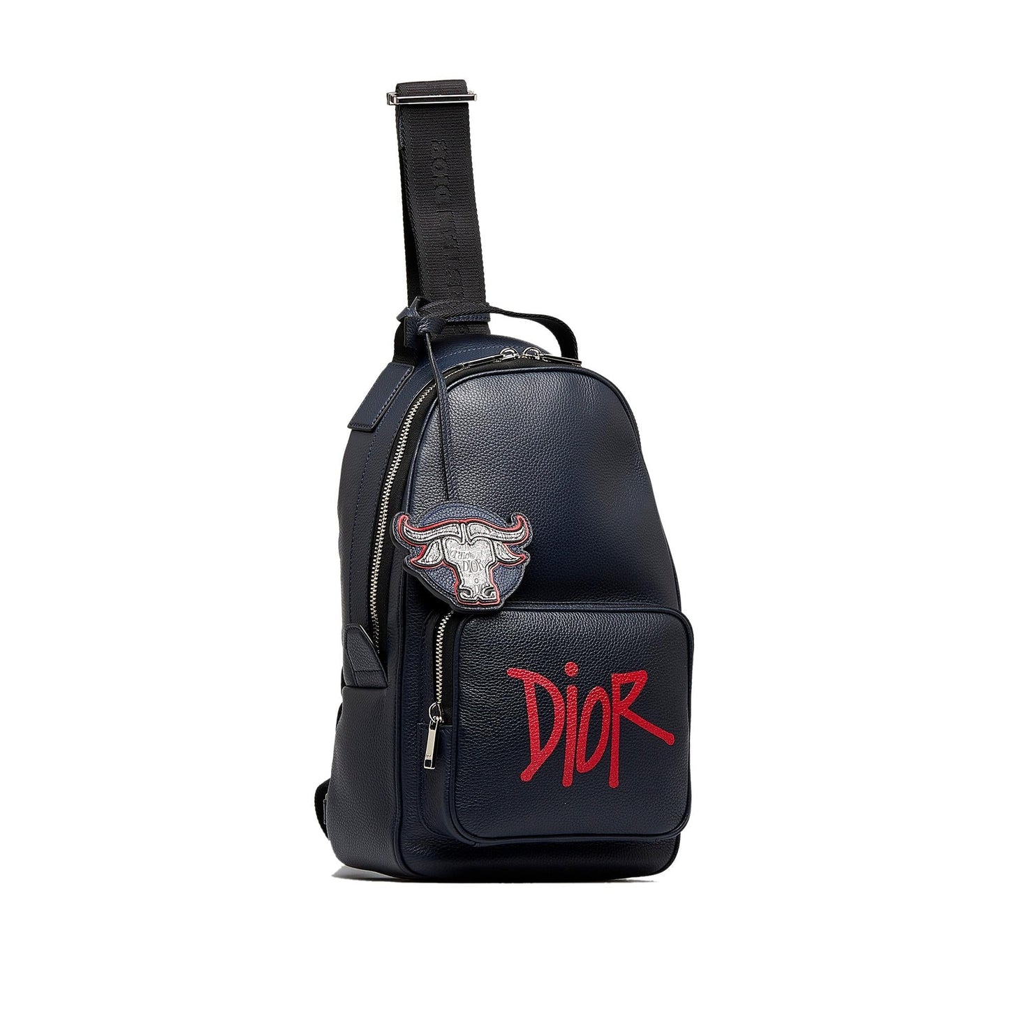 Dior Shawn Stussy Grained Calfskin Year of the Ox Sling Bag