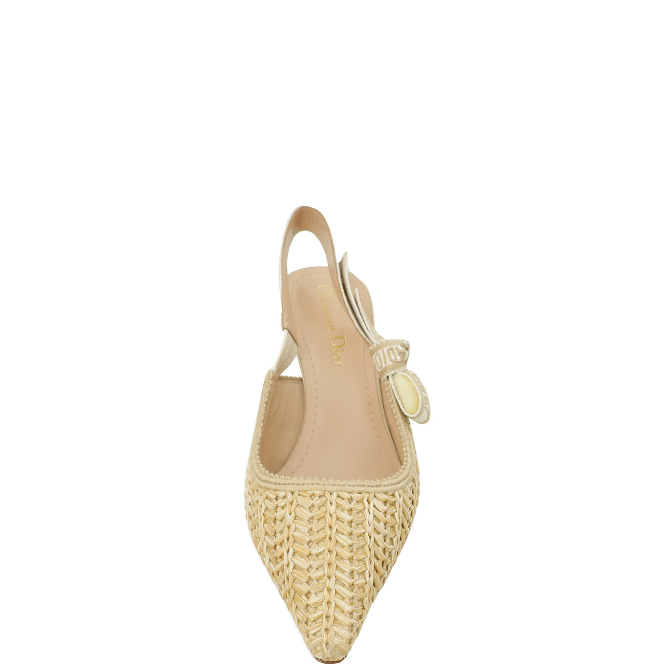 Christian Dior Naturel Raffia J'Adior Slingback Pumps 36