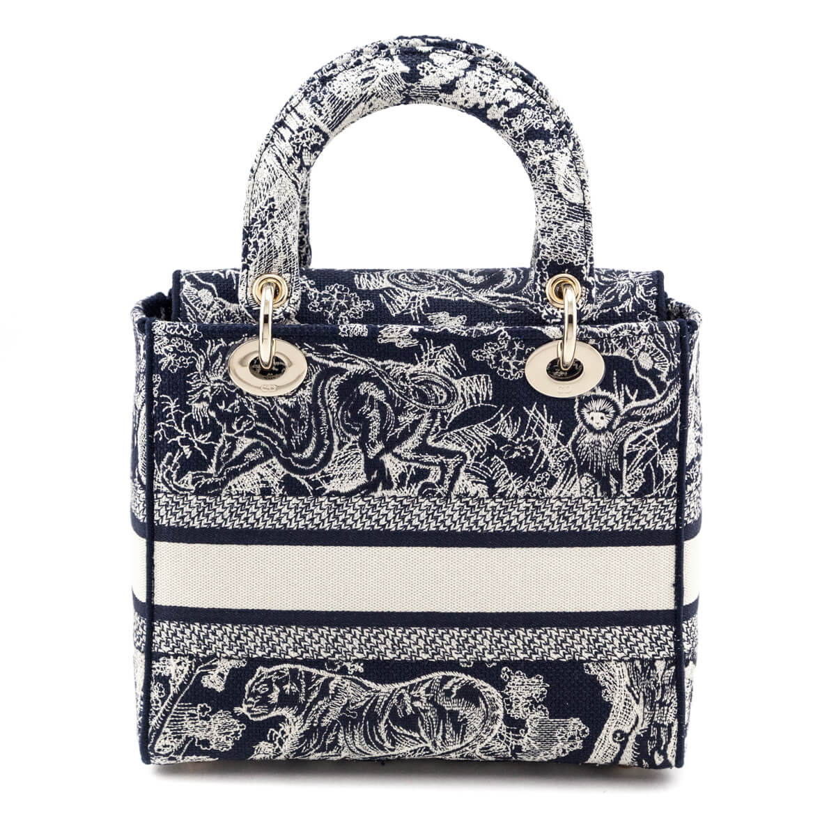 Dior Blue Toile de Jouy Reverse Embroidery Medium Lady D-Lite Bag
