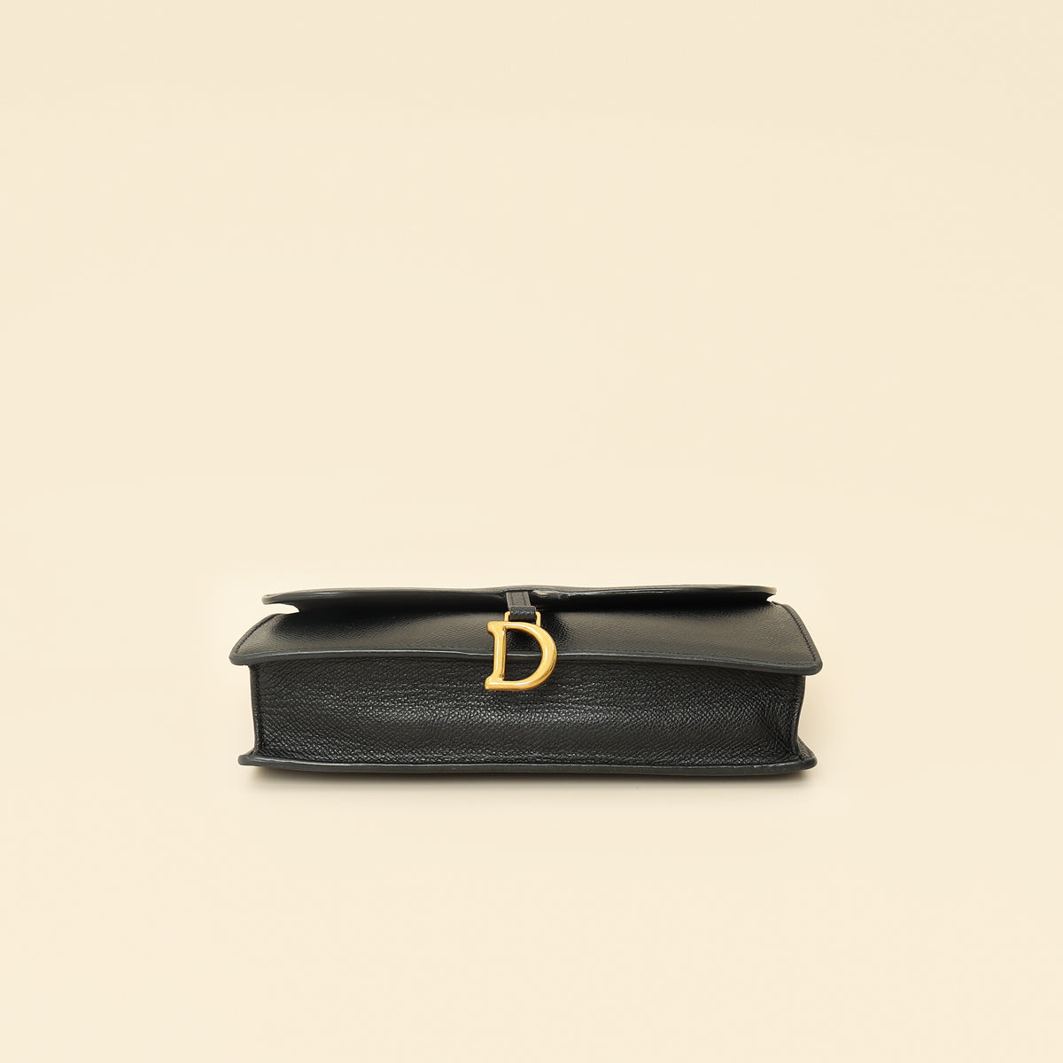 Christian Dior Black Saddle Wallet On Chain Bag