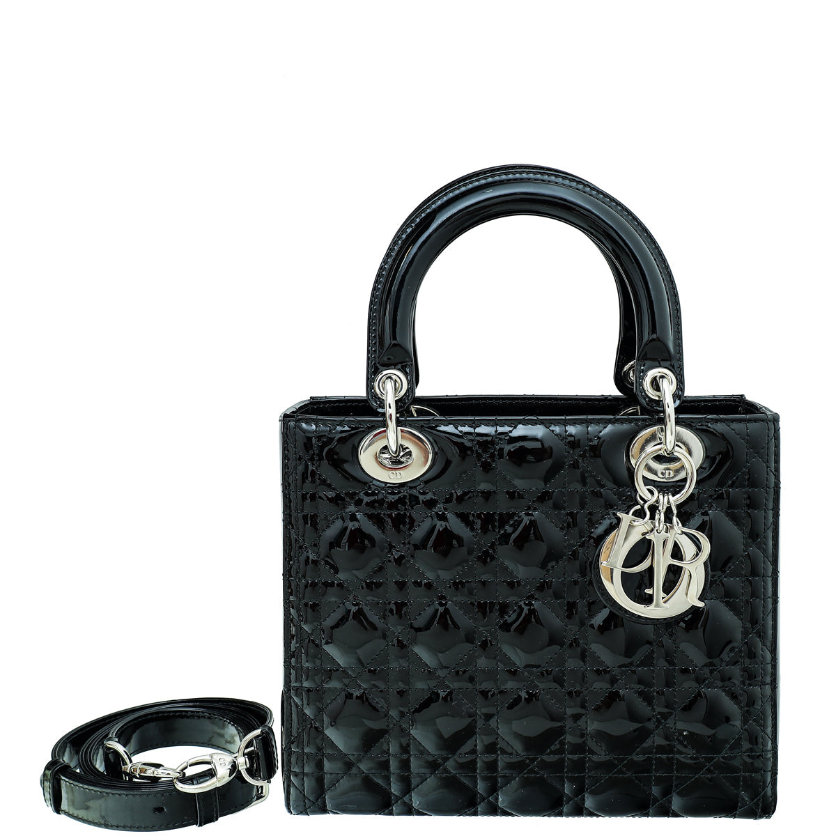 Christian Dior Black Lady Dior Medium Bag