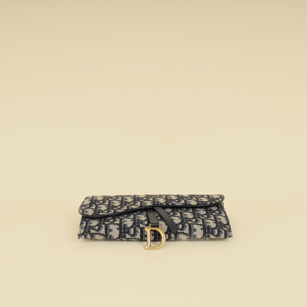 Christian Dior Blue Oblique Saddle Wallet on Chain