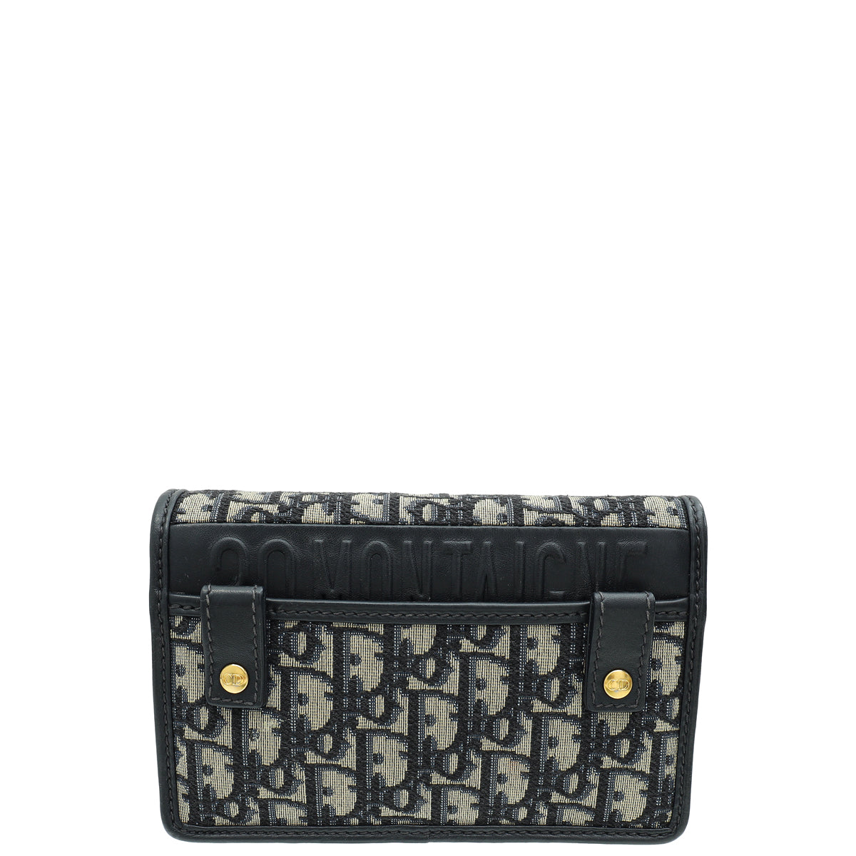 Christian Dior Navy Blue 30 Montaigne Oblique 2 Way Chain Pouch