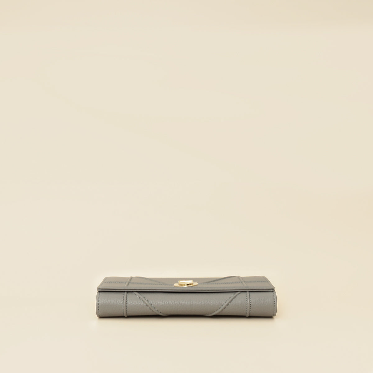 Christian Dior Grey Diorama Wallet On Chain