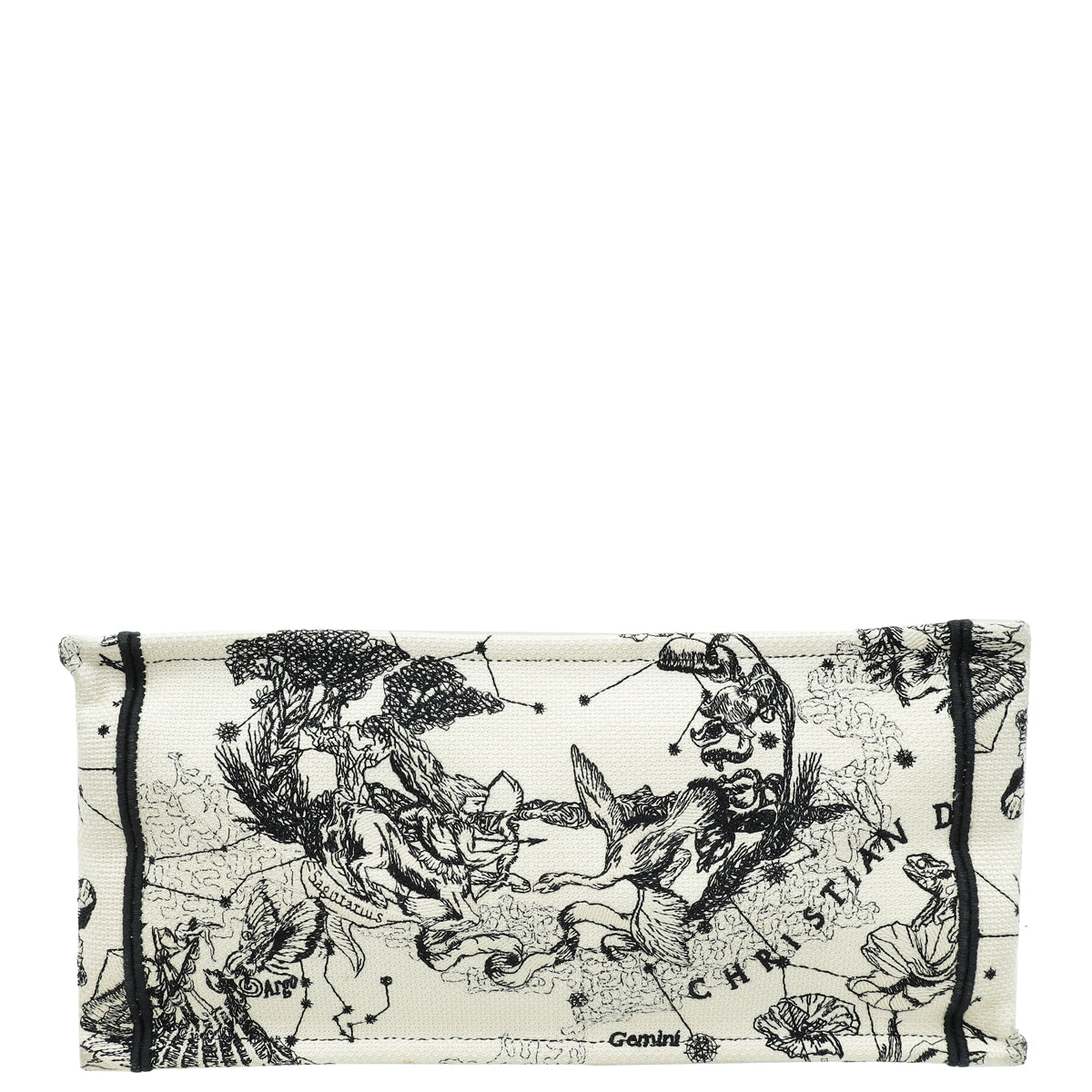 Christian Dior Bicolor Zodiac Embroidery Book Tote Medium Bag