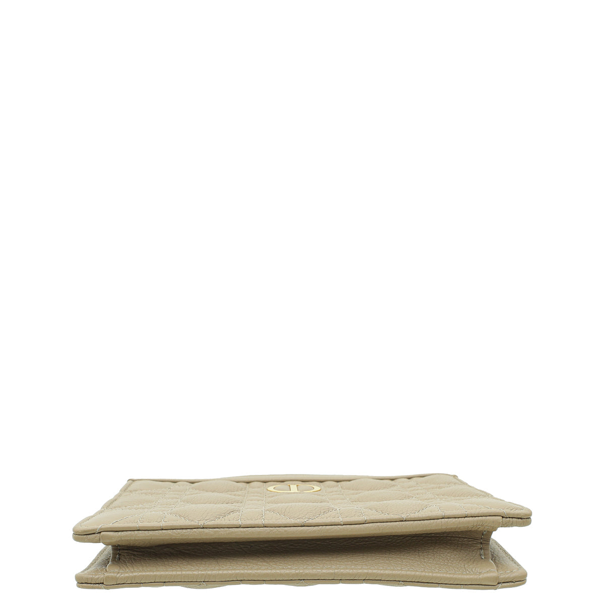 Christian Dior Sand Caro Zipped Pouch With Chain