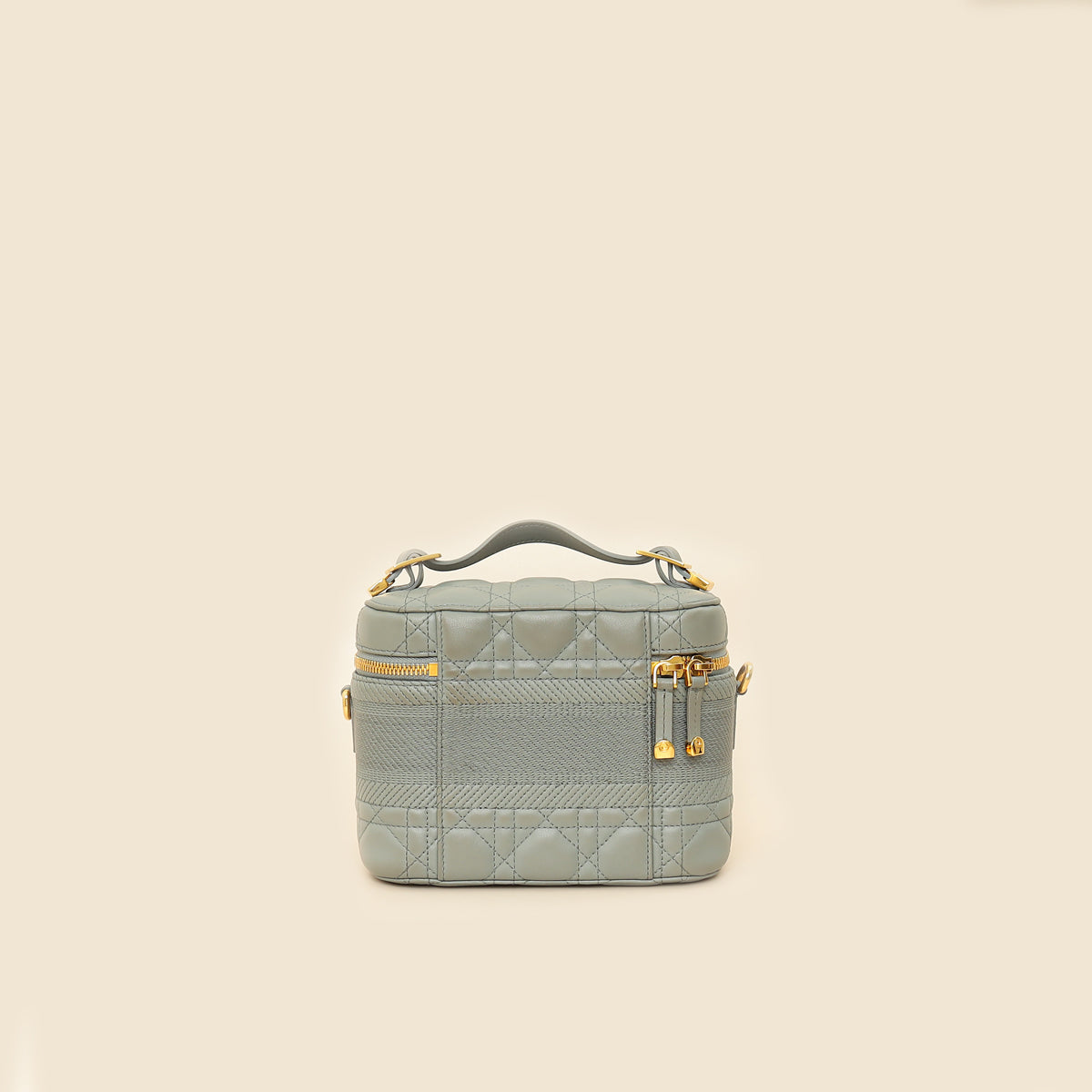 Christian Dior Grey Cannage Diortravel Small Vanity Case
