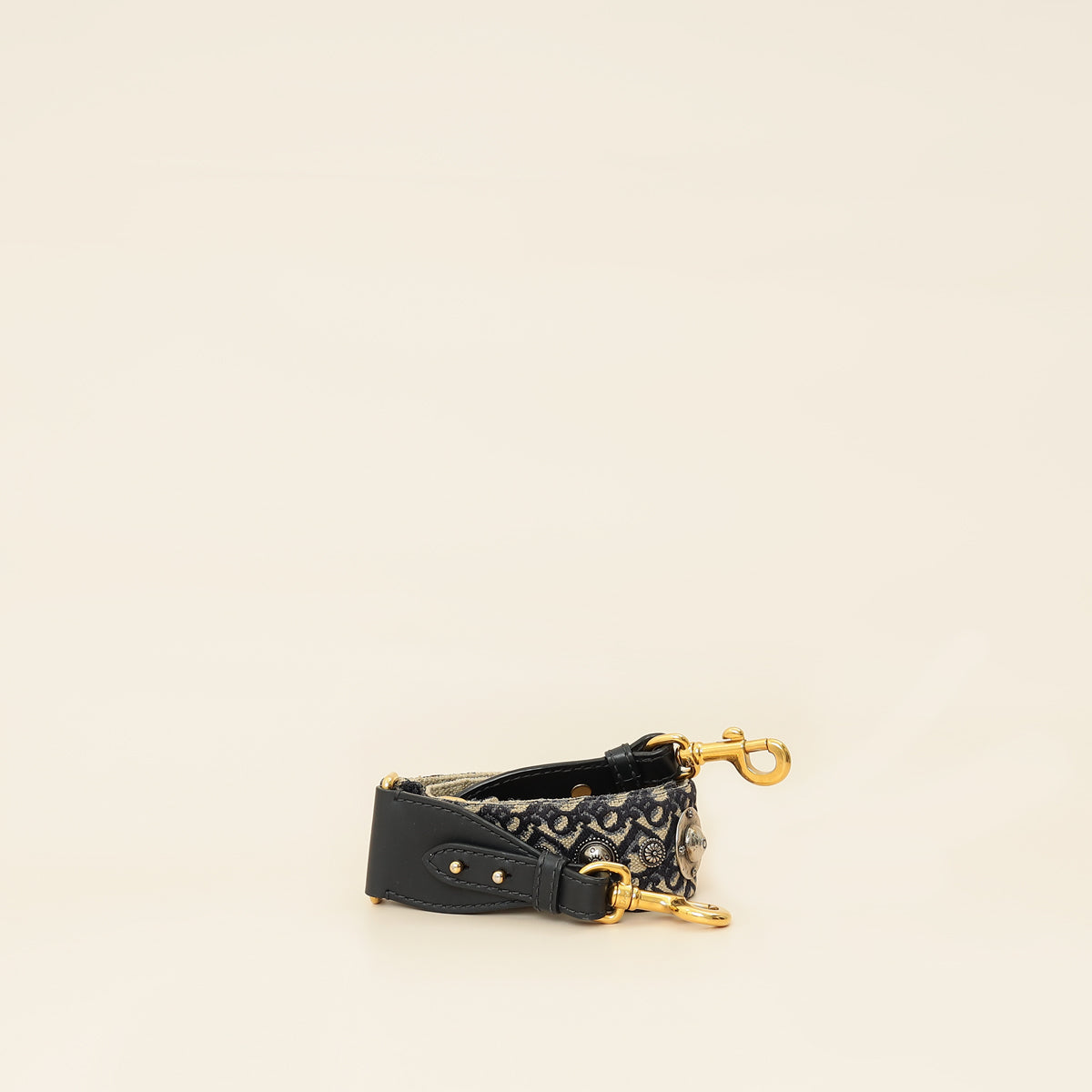 Christian Dior Navy Blue Signature Dior   Oblique Medallion Bag Strap