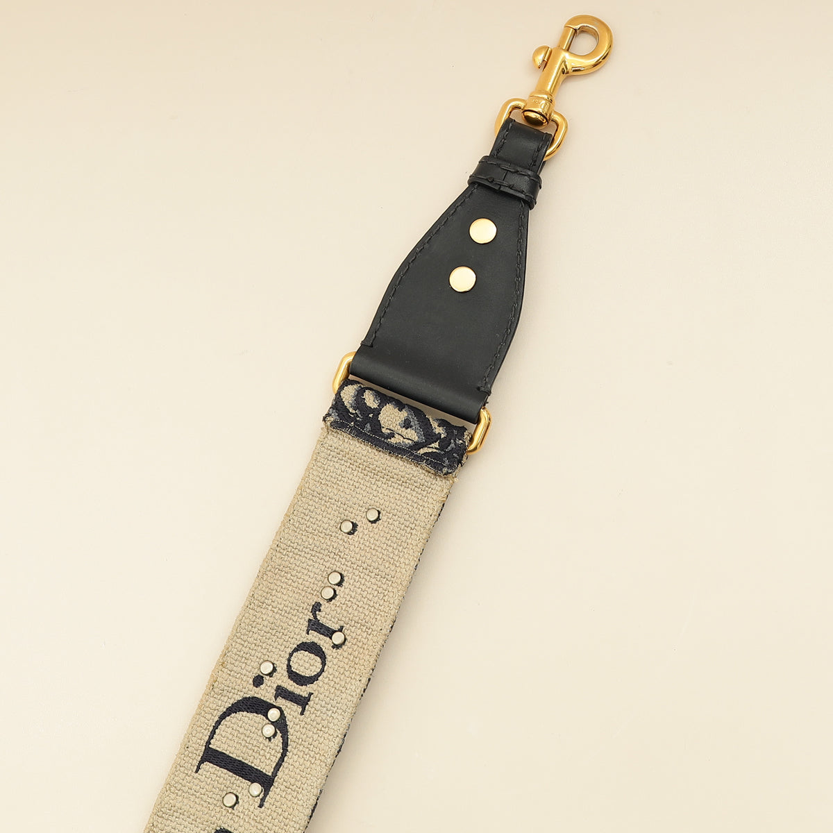 Christian Dior Navy Blue Signature Dior   Oblique Medallion Bag Strap