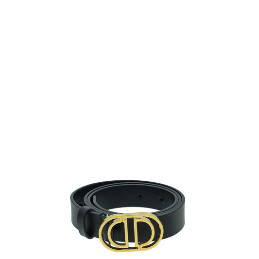 Christian Dior Black CD Cut Out 25mm Belt
