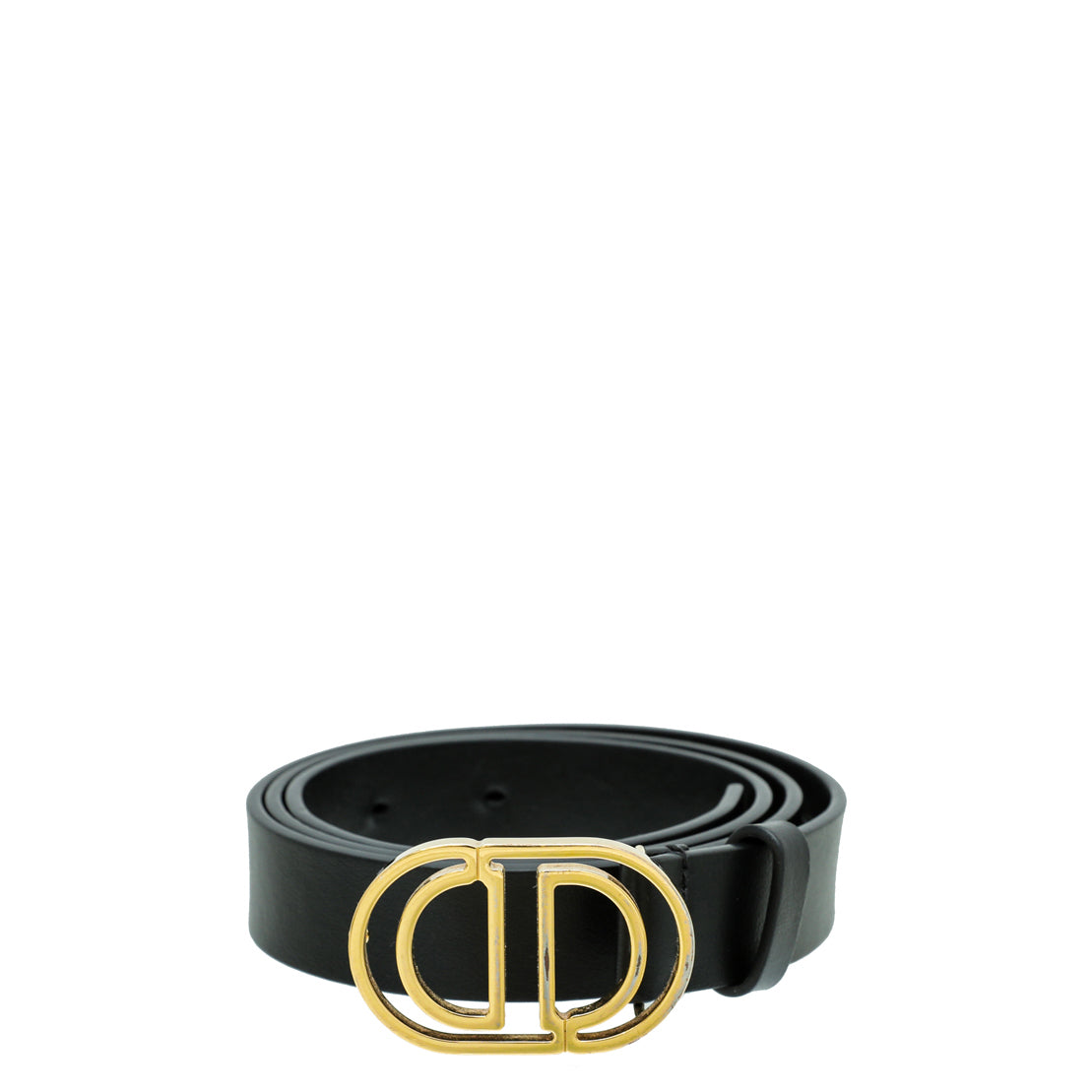 Christian Dior Black CD Cut Out Buckle Belt