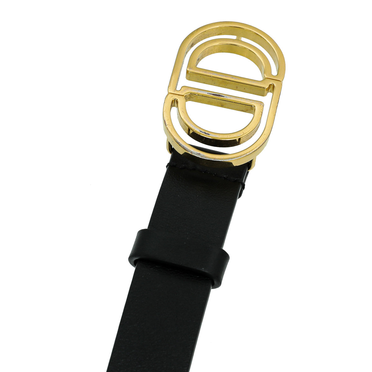 Christian Dior Black CD Cut Out Buckle Belt