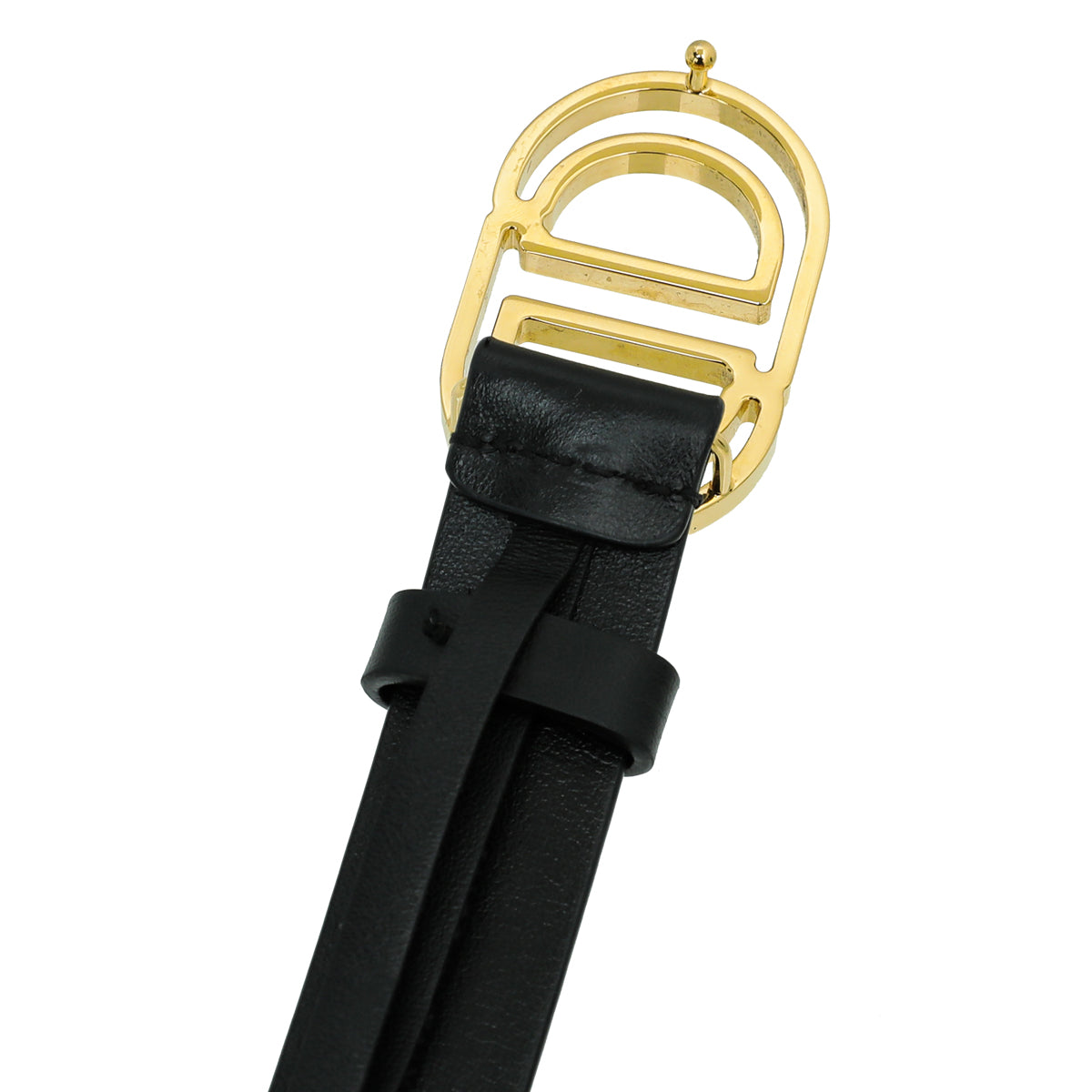 Christian Dior Black CD Cut Out Buckle Belt