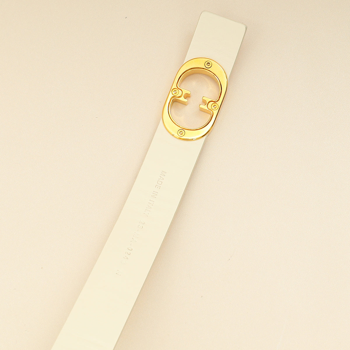 Christian Dior White 30 Montaigne Avenue Belt