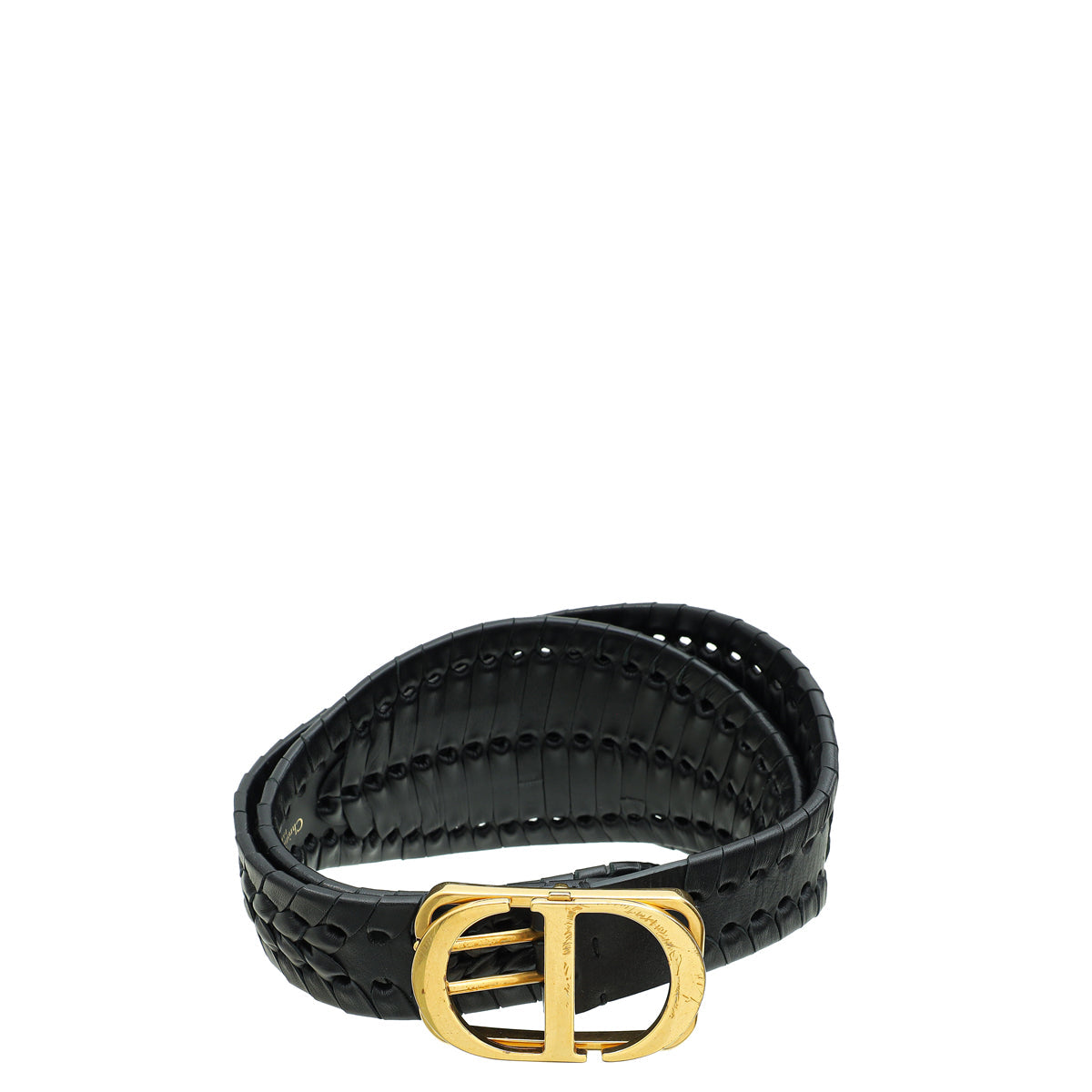 Christian Dior Black Braided 30 Montaigne Waist Belt