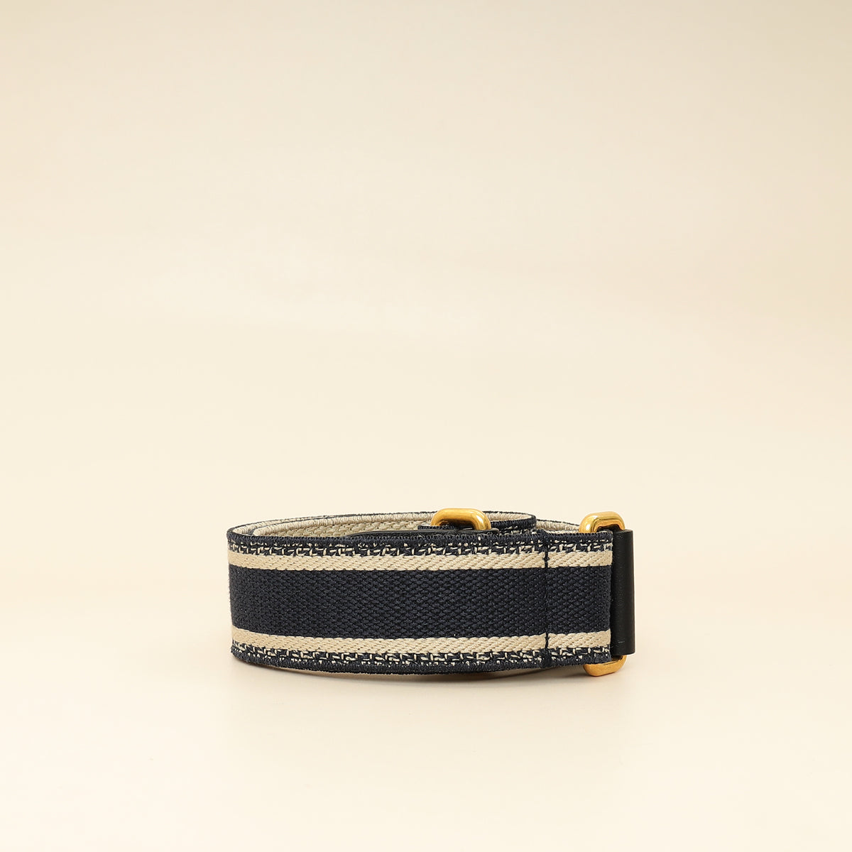 Christian Dior Navy Blue Jacquard Logo Oblique CD Waist Belt