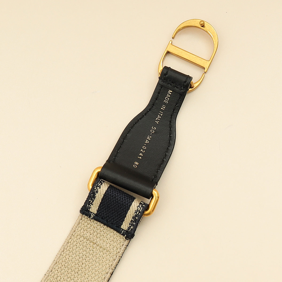 Christian Dior Navy Blue Jacquard Logo Oblique CD Waist Belt