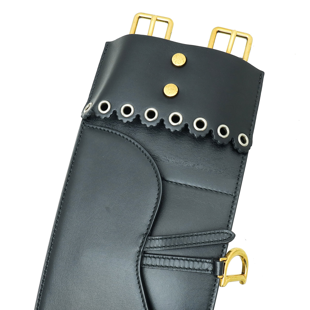 Christian Dior Black Saddle Wide Waist Belt