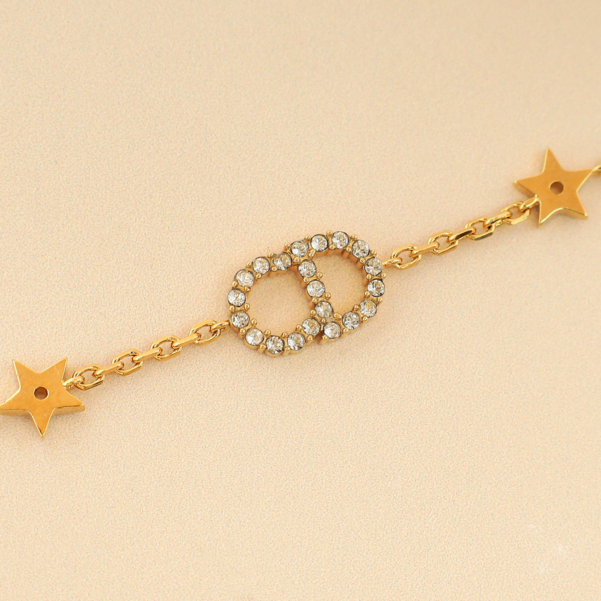 Christian Dior Gold Finish CD & Star Clair D Lune Set  Bracelet