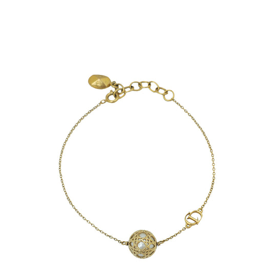 Christian Dior Gold Finish Secret Cannage Bracelet