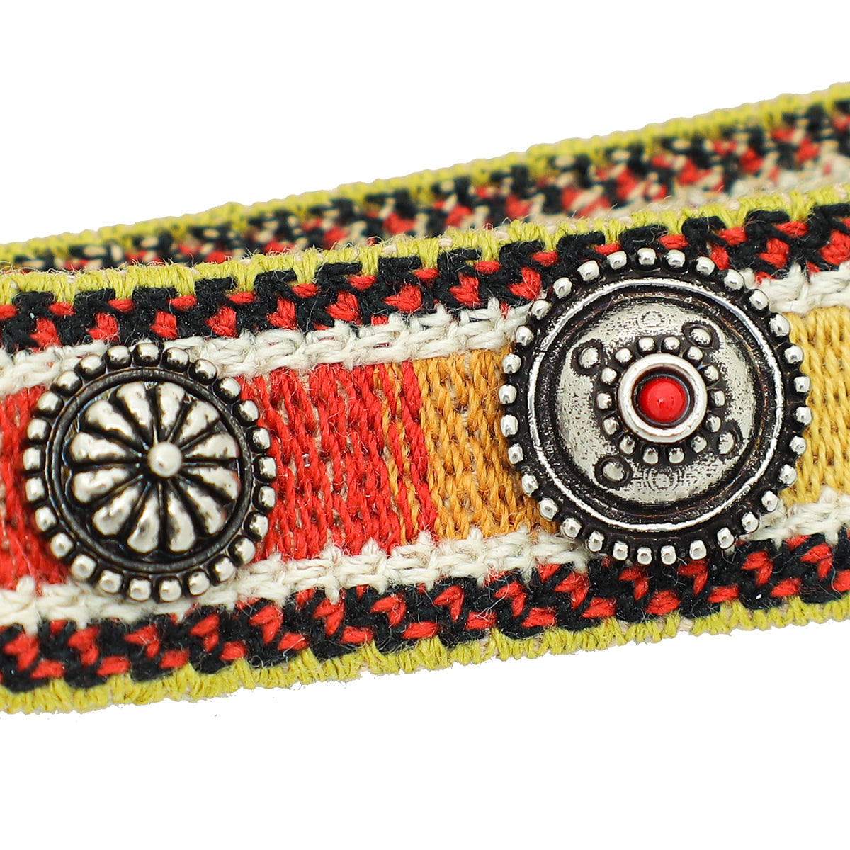 Christian Dior Multicolor Medallion Studded Cotton Bracelet