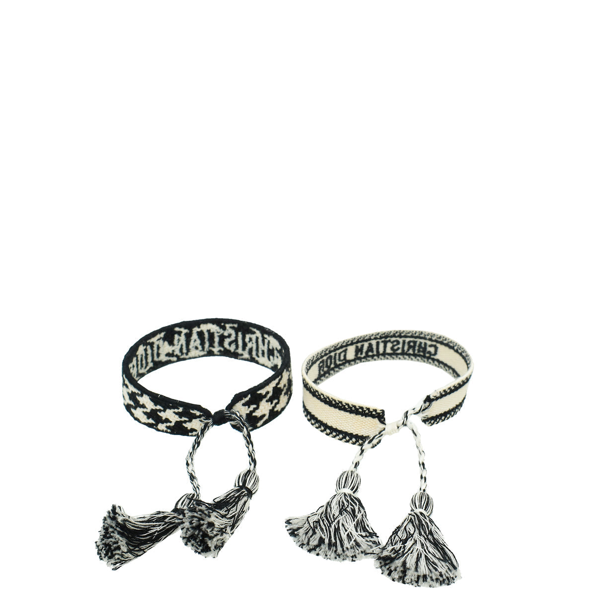 Christian Dior Bicolor J'adior Embroidered Bracelet Set