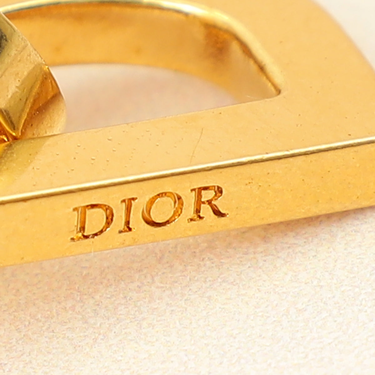 Christian Dior Gold Finish CD Drop Stud Earrings