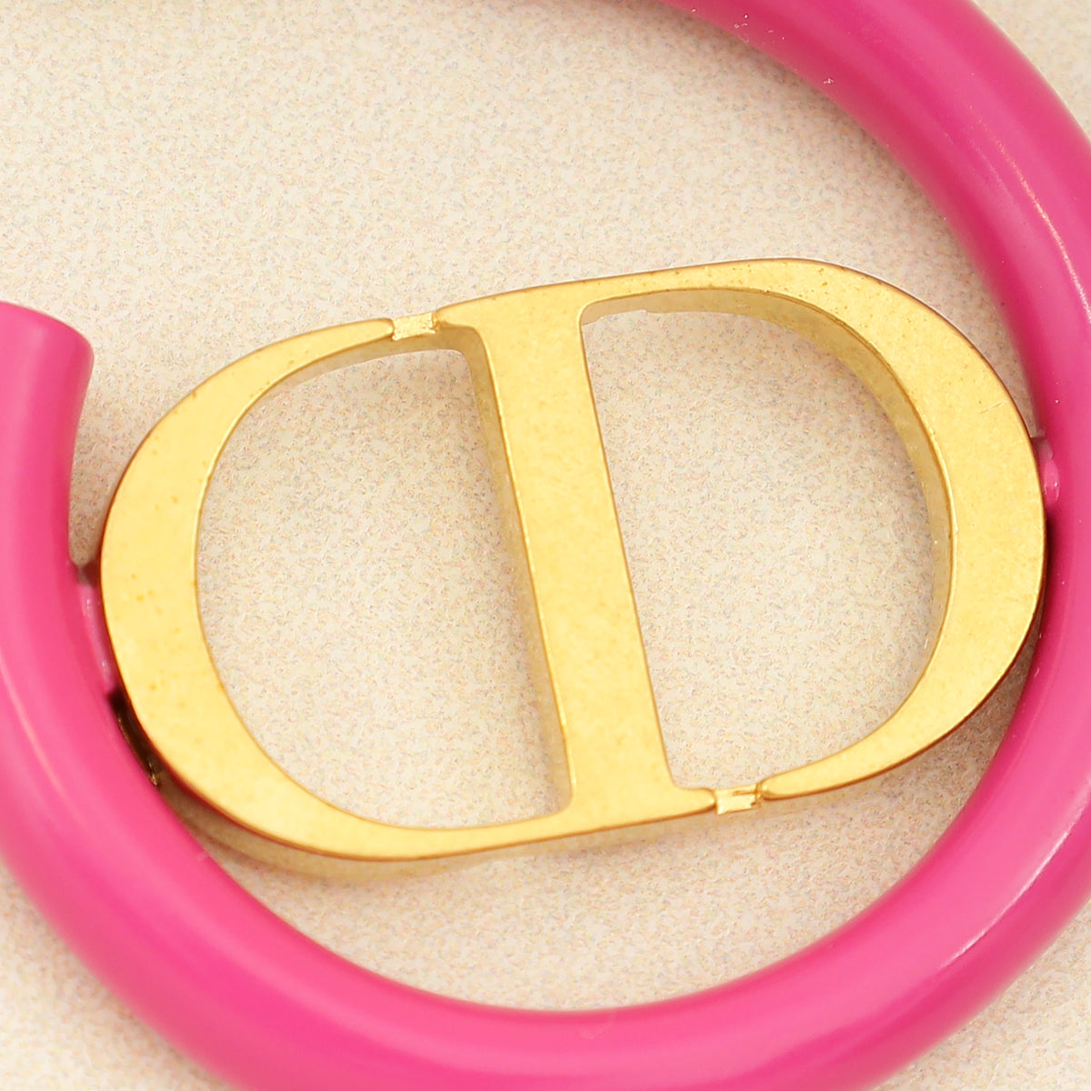 Christian Dior Gold 30 Montaigne Hoop Earrings