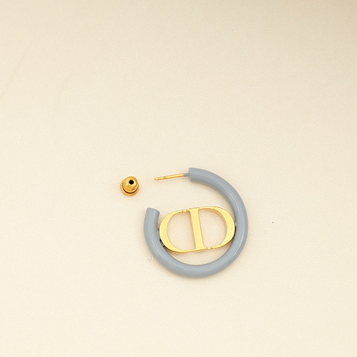Christian Dior Gold 30 Montaigne Hoop Earrings