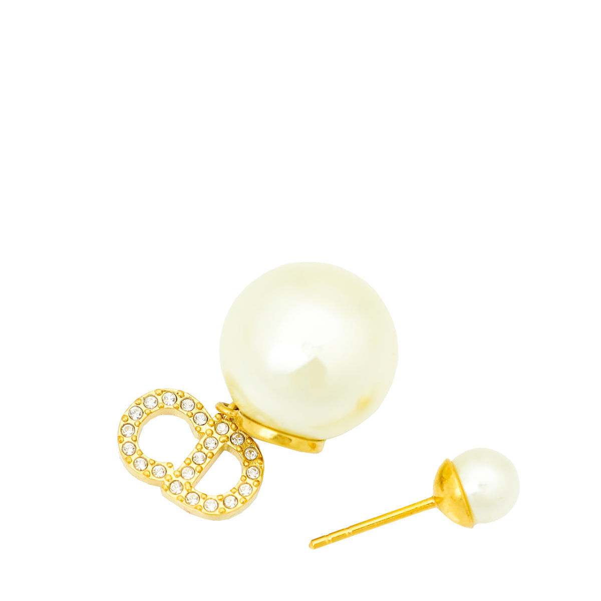Christian Dior Gold Finish Tribales Drop Earrings