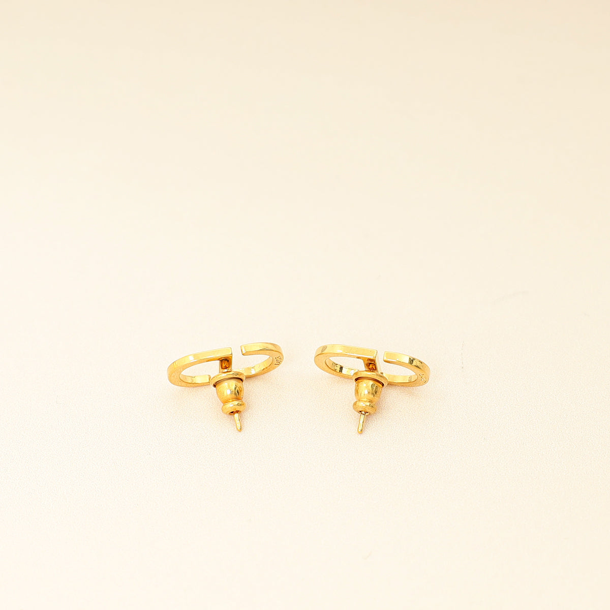 Christian Dior Gold Finish CD Icon Earrings