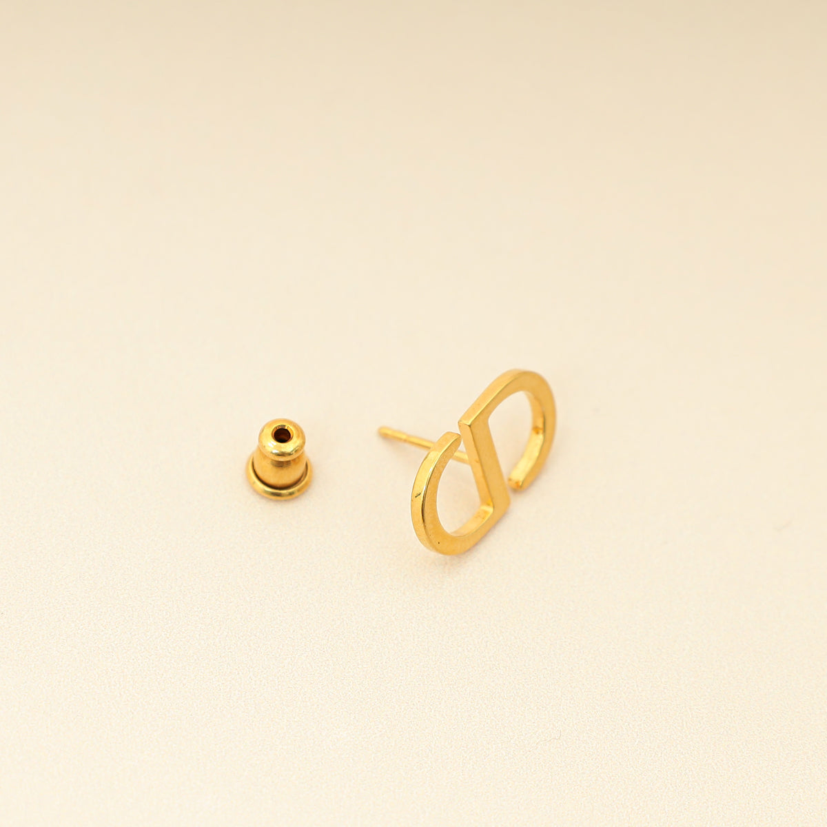 Christian Dior Gold Finish CD Icon Earrings